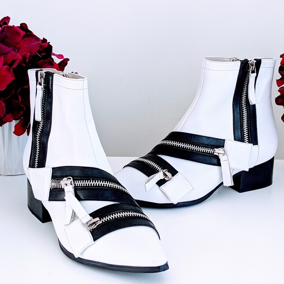 Jeffrey Campbell Shoes - Jeffrey Campbell White Boots w/ Zippers